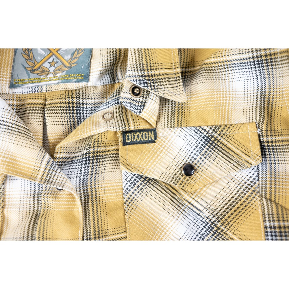 Dixxon Flannel The Sutter Womens Medium Yellow Plaid Excellent D-Tech Snap Shirt - Picture 6 of 8